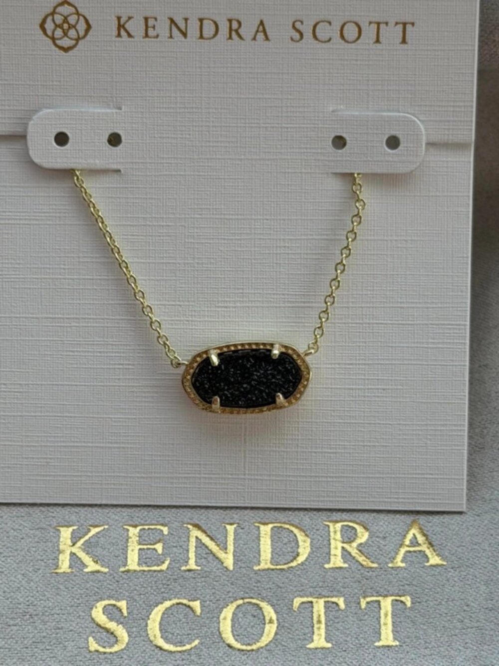 Kendra Scott Black Crystal Cluster Pendant Necklace
